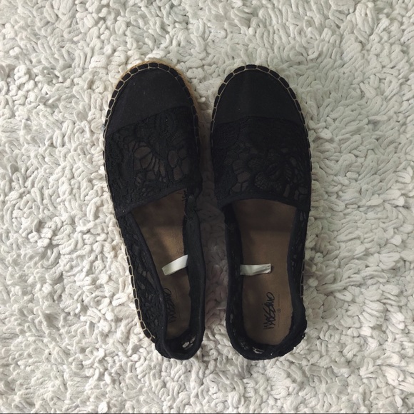 Mossimo Supply Co. Shoes - Black Lace Espadrilles Barely Worn!!! Mossimo Supply Co. Shoes - Black Lace Espadrilles Barely Worn!!!